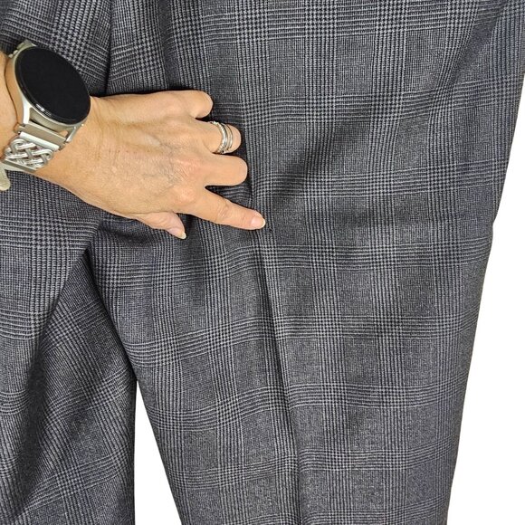 Brooks Brothers Wool-Cashmere Pleated Dress Pants 40x32 Gray Glen Plaid Cuffed - Picture 10 of 15